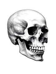 Fototapeta premium Realistic Skull, Logo, Wall Art, Bones, Halloween. Generative AI