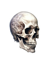 Realistic Skull, Logo, Wall Art, Bones, Halloween. Generative AI