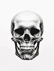 Obraz premium Realistic Skull, Logo, Wall Art, Bones, Halloween. Generative AI