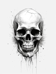 Fototapeta premium Realistic Skull, Logo, Wall Art, Bones, Halloween. Generative AI