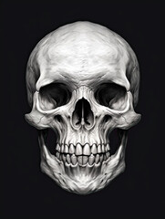 Realistic Skull, Logo, Wall Art, Bones, Halloween. Generative AI