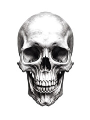 Realistic Skull, Logo, Wall Art, Bones, Halloween. Generative AI
