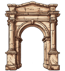 Obraz premium arch of triumph illustration,