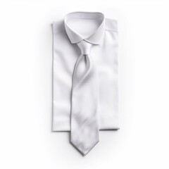 white shirt and tie isolated on the white background generative AI