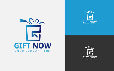 Gift Shop Logo Symbol Template Design. Online Shopping Gift Logo Templates