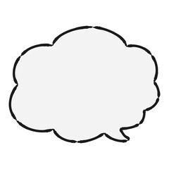 もこもこのかわいい吹き出し（白黒）