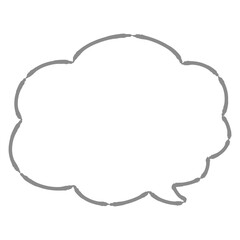 もこもこのかわいい吹き出し（白黒）