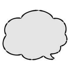 もこもこのかわいい吹き出し（白黒）