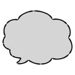 もこもこのかわいい吹き出し（白黒）