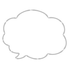 もこもこのかわいい吹き出し（白黒）