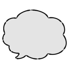 もこもこのかわいい吹き出し（白黒）