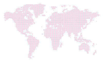 World Map Pink Dots