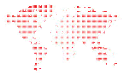 World Map Red Dots