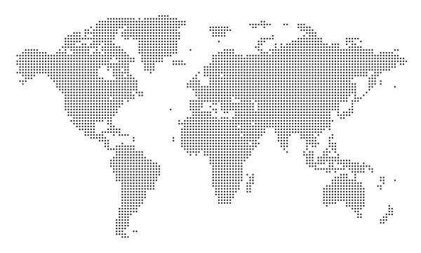 World Map Gray Dots