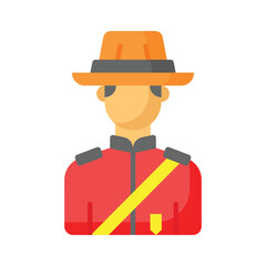 Canadian mounted police officer vector design in trendy style, ready to use and download icon