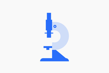 Geometric microscope illustration in flat style design. Vector illustration and icon. 