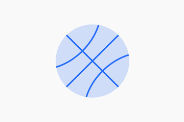 Geometric basketball illustration in flat style design. Vector illustration and icon. 