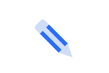 Isolated Geometric pencil illustration in flat style design. Vector illustration and icon. 