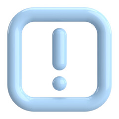 Warning sign. Exclamation mark. 3D illustration.