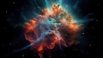 space galaxy cloud nebula. Stary night cosmos. Universe science astronomy. Supernova background generative AI
