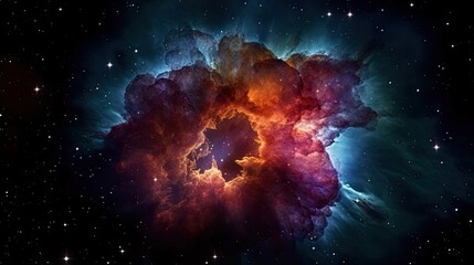 space galaxy cloud nebula. Stary night cosmos. Universe science astronomy. Supernova background generative AI