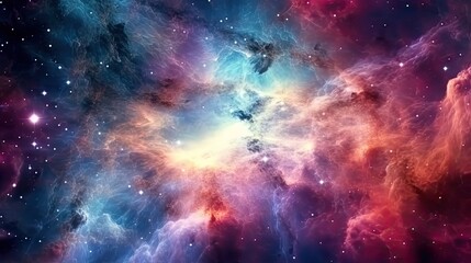 Fototapeta premium space galaxy cloud nebula. Stary night cosmos. Universe science astronomy. Supernova background generative AI