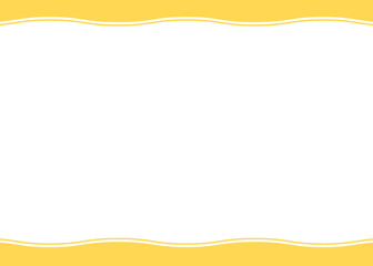 黄色のウェーブ、シンプルなフレーム背景素材、ベクター