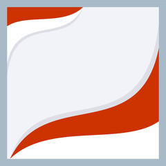 Indonesia Flag Banner Design, red and white flag corner design square banner.