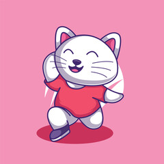 Cute cat cartoon vector illustration