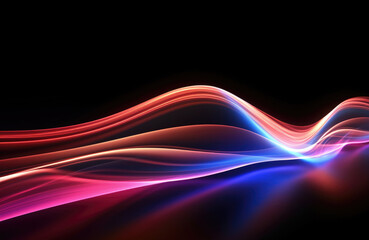 Neon light wave background, 3d Rendering, Abstract Background, Light Background, Color Background