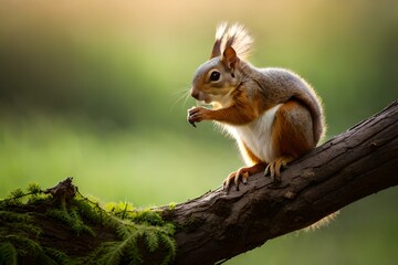 Naklejka na ściany i meble squirrel on a tree generated by AI tool