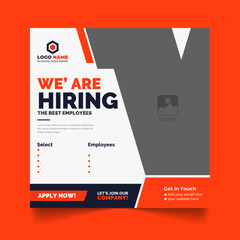 We are hiring job vacancy social media post or Social Media Square Banner design templates, Corporate hiring job for social media post template or web banner design
