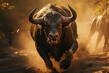 Buffalo fighting, Generative AI