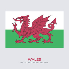 National Flag of wales vector design, wales flag transparent design vector png