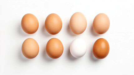 Fresh eggs on a white background
