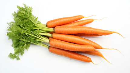 Fresh carrots on a white background
