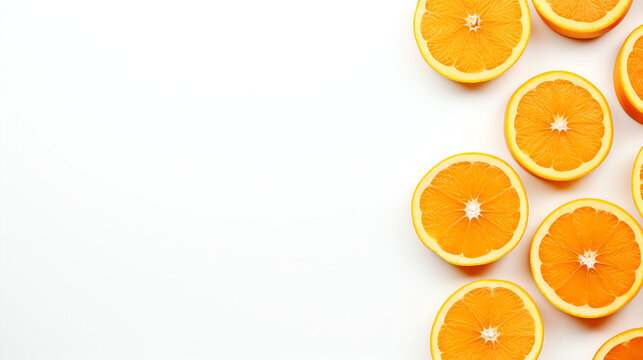Fresh oranges on a white background
