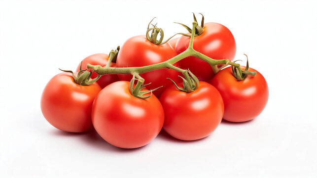 Fresh tomatoes on a white background
