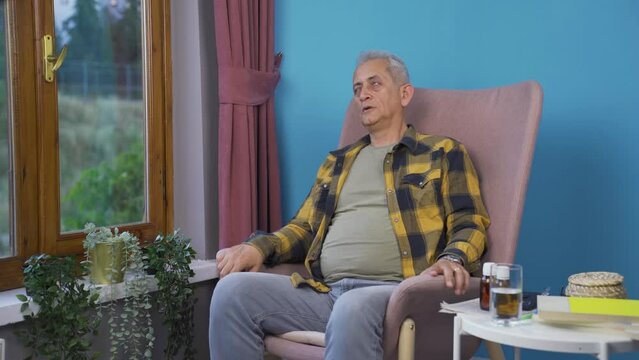 Man experiencing sudden movement dizziness.
