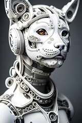 Obraz na płótnie Canvas White Humanoid Cyborg
