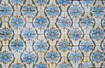 blue mosaic tiles in Madeira