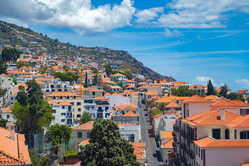 landscape of the city of Funchal on the island of Madeira