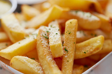 close up of a plate of fried potatoes