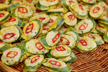 Korean traditional food zucchini pancake