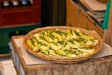 Korean traditional food, assorted vegetable pancakes