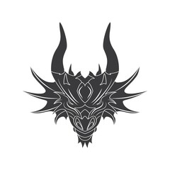vector dragon head, with a ferocious look, dragon illustration