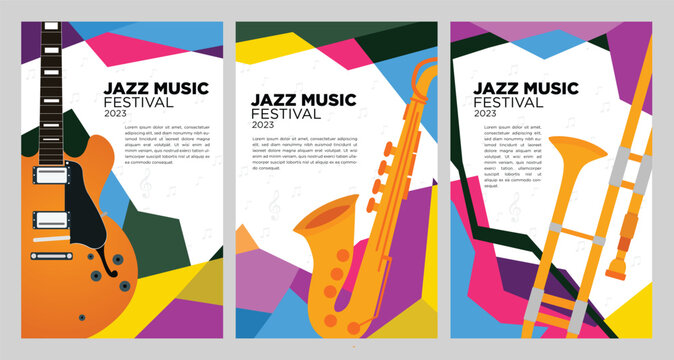 Vector Illustration Colorful Summer Jazz Music Festival Banner Flat Design