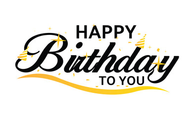 happy birthday text typography	