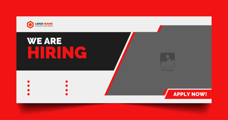 We are hiring job vacancy cover header banner Minimal job vacancy social media layout, We are hiring template design