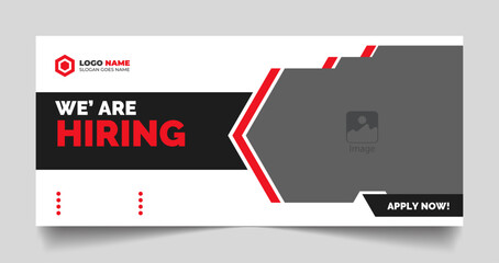 We are hiring job vacancy cover header banner Minimal job vacancy social media layout, We are hiring template design